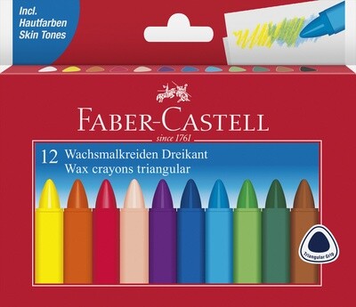 Crayón Cera Faber-Castell 12 Colores Triangular