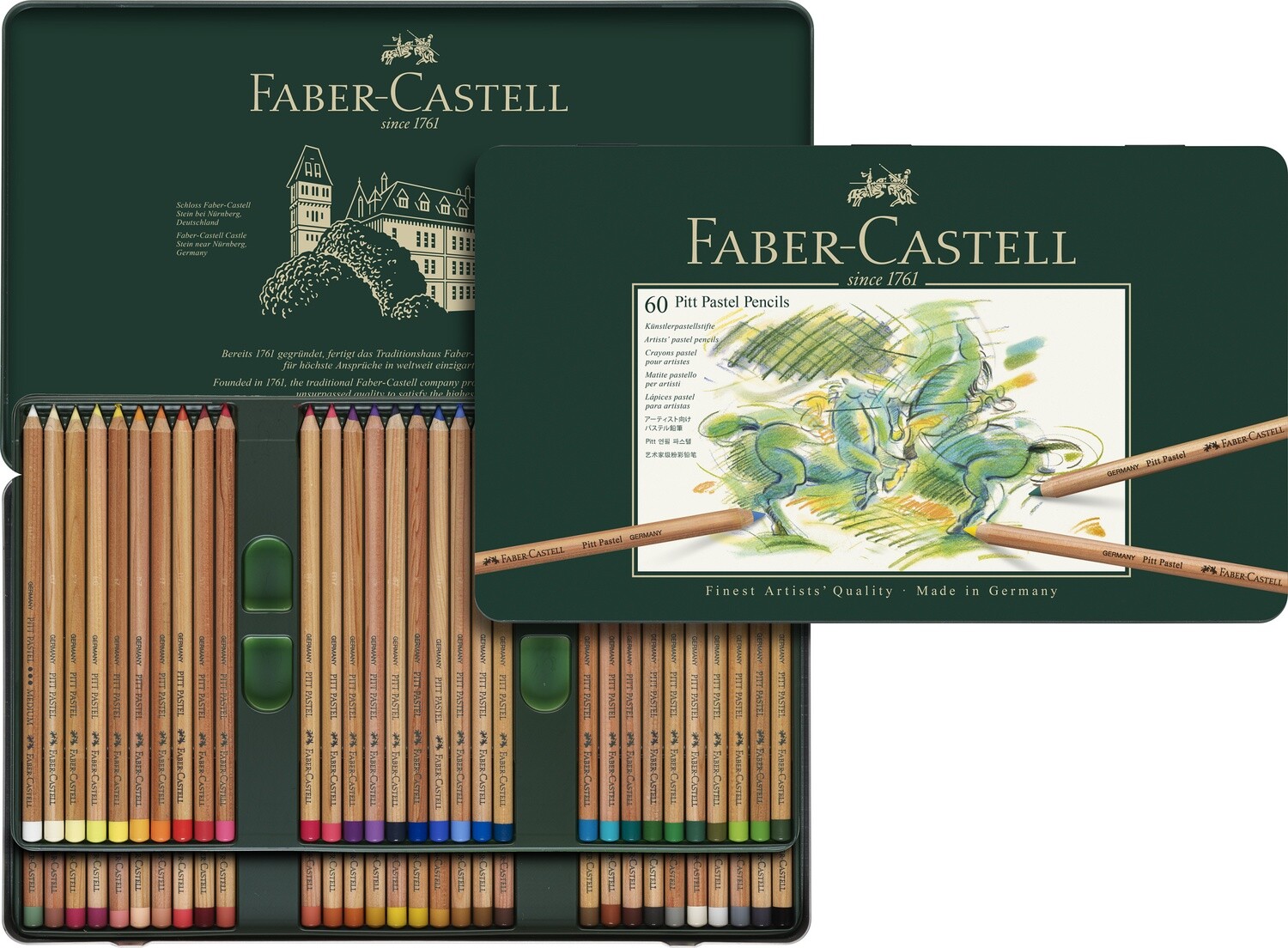 Crayon Pastel Faber Castell Pitt Pastel Pencil, 60 colores