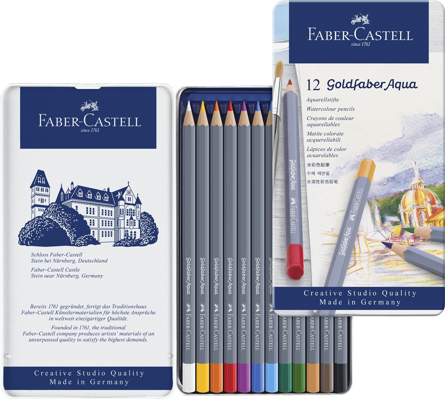 Lapiz Faber Castell Goldfaber Aqua 12 colores