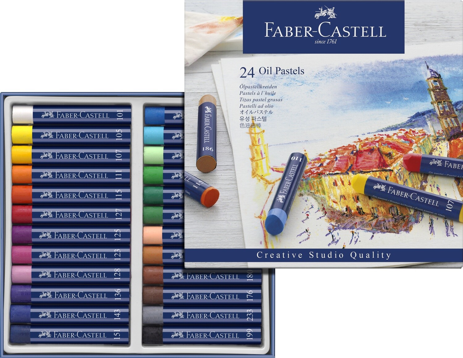 Crayon Pastel Oleo Faber Castell, 24 colores