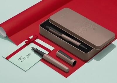 Juego Faber Castell Hexo Bronce, Boligrafo y Pluma Fuente punto M