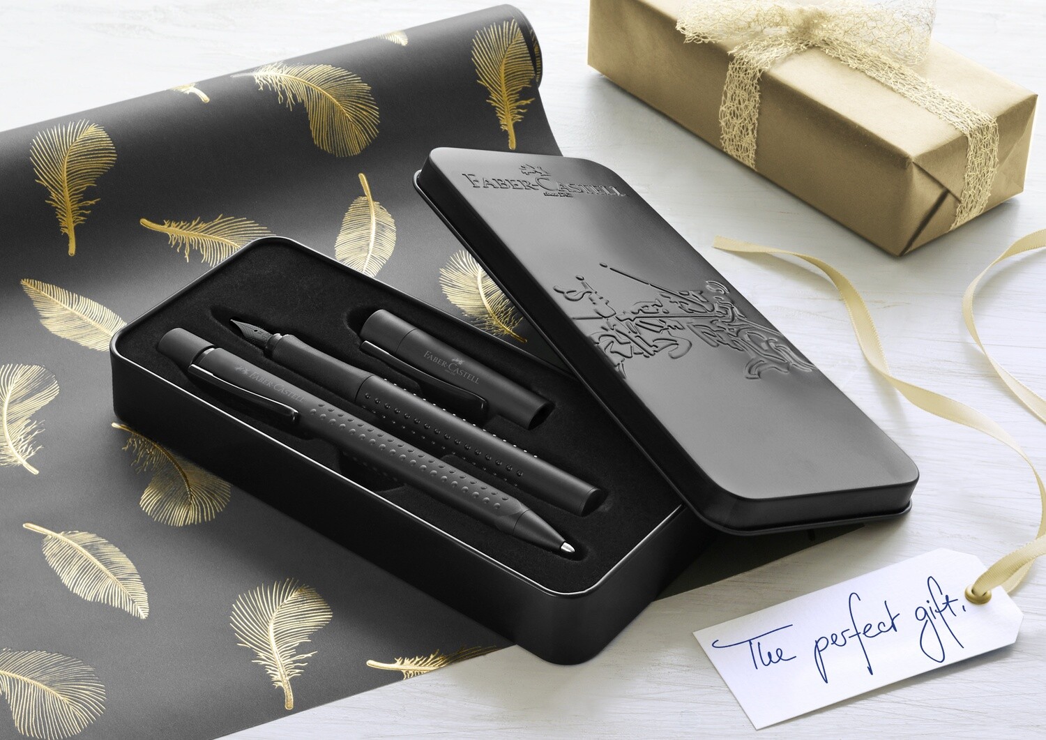 Juego Pluma Fuente Faber Castell All Black BP + FP