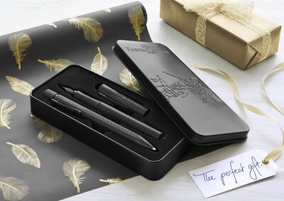 Juego Pluma Fuente Faber Castell All Black BP + FP