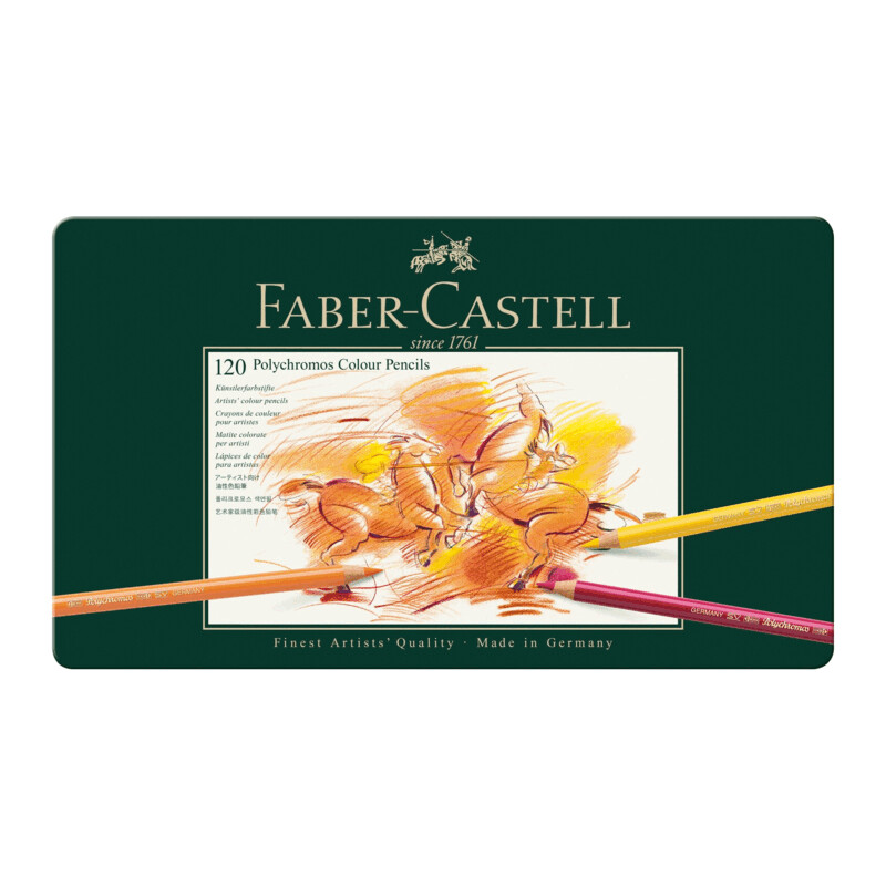 Lápiz Faber-Castell Polychromos 120 Colores Caja de Metal