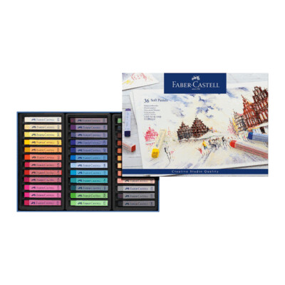 Crayón Pastel Seco Faber Castell largo, 36 colores