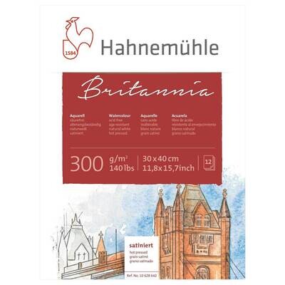 Block Hahnemuhle Britannia 300gr, 30 x 40 cms, grano satinado