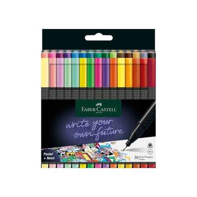 Marcador Faber Castell Black Edition Grip Finepen 30 colores