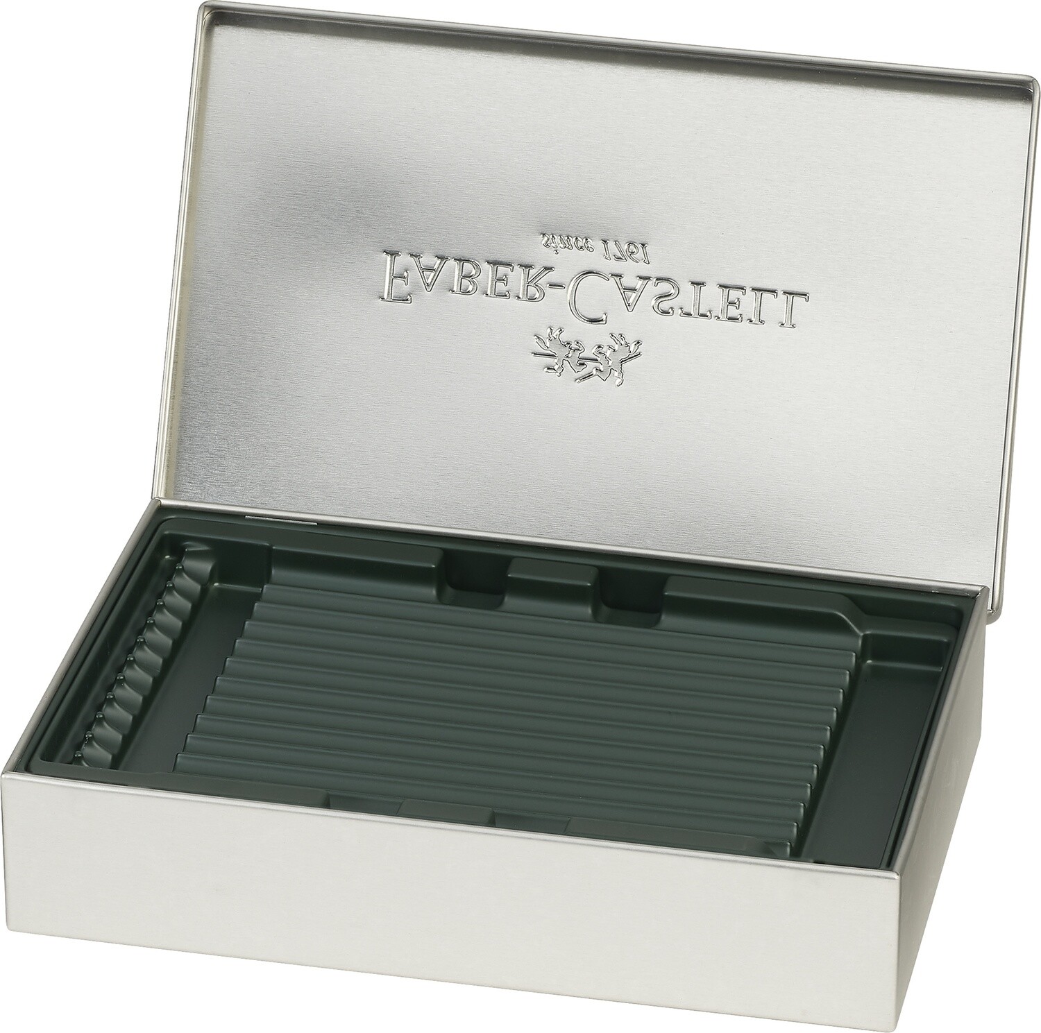Caja metálica Faber-Castell, vacía para guardar instrumentos de dibujo