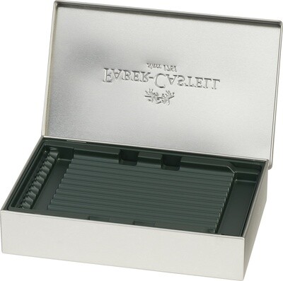 Caja metálica Faber-Castell, vacía para guardar instrumentos de dibujo