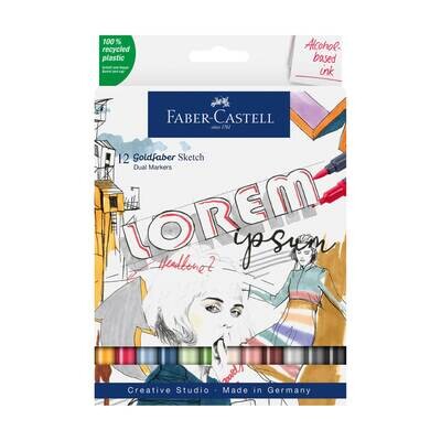 Marcador Faber-Castell Goldfaber Sketch 12 Colores