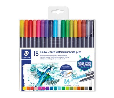 Marcador Staedtler acuarelable doble punta, 18 colores