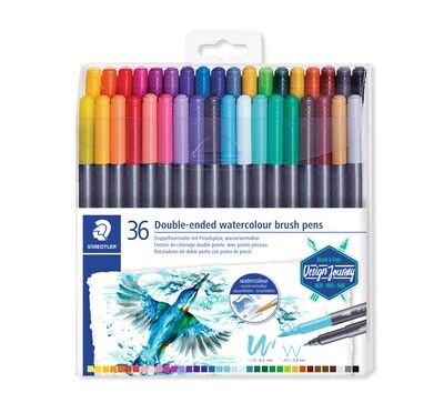 Marcador Staedtler acuarelable doble punta, 36 colores