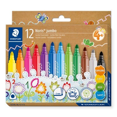 Marcador Staedtler Noris Jumbo, 12 colores