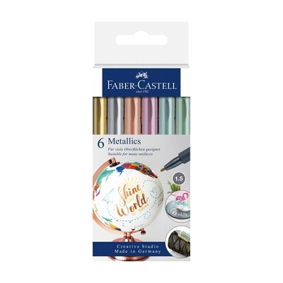 Marcador Faber-Castell Metallics 6 Colores