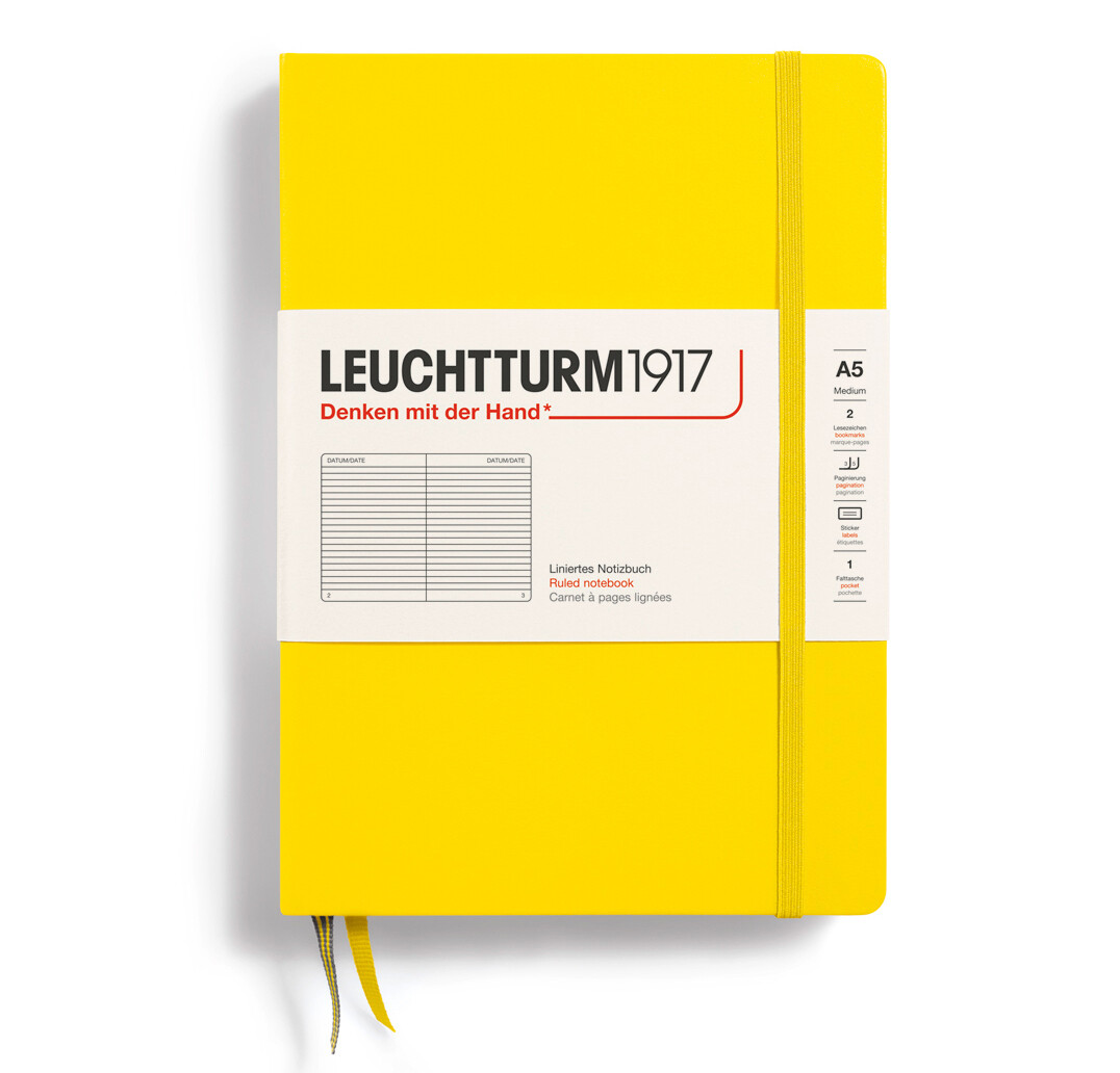 Cuaderno Leuchtturm1917 Medium A5 Lemon, Hoja con Rayas