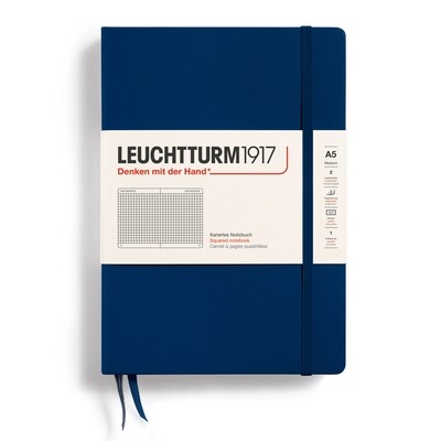 Cuaderno Leuchtturm1917 Medium A5, Navy, Hoja con Cuadros