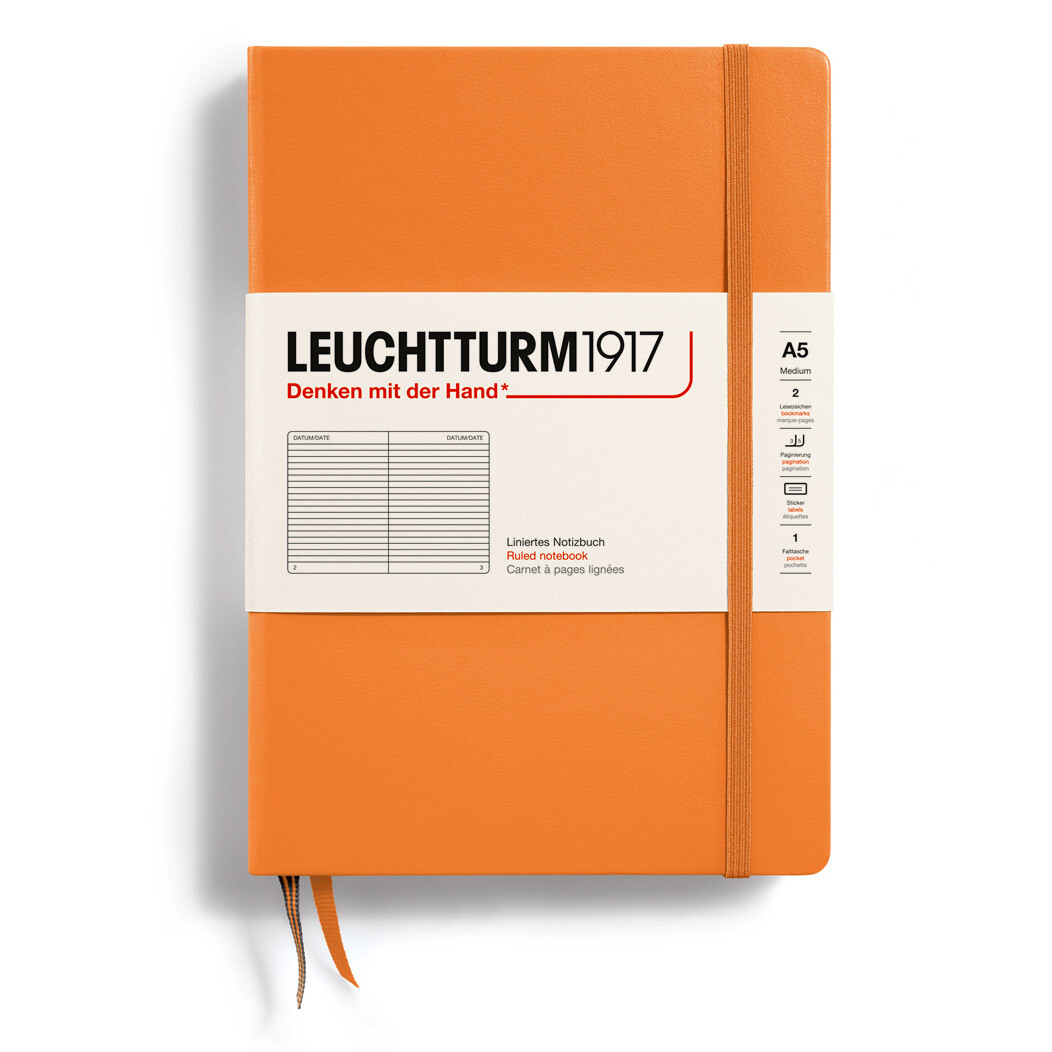 Cuaderno Leuchtturm1917 Medium A5 Apricot, Hoja con Rayas