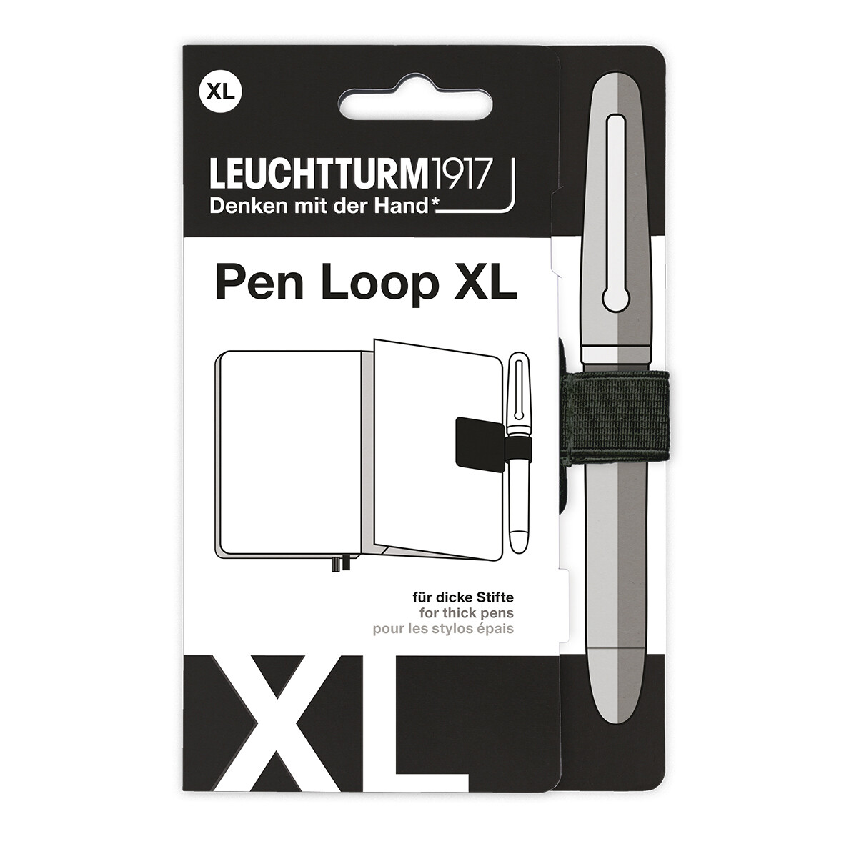 Portaboligrafo Leuchtturm1917 Pen Loop XL, color negro