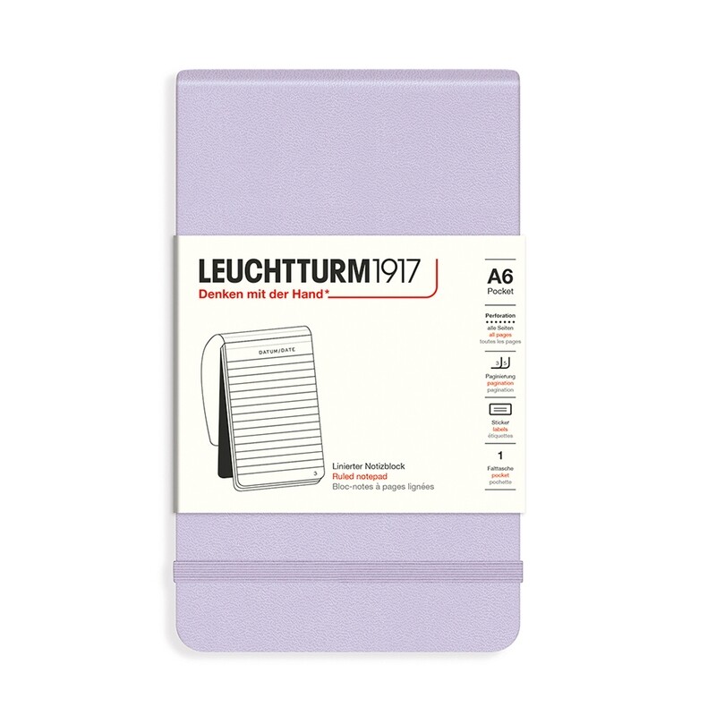 Cuaderno Leuchtturm1917 Reporter A6, color Lilac, rayado