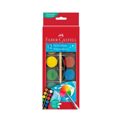 Acuarela Faber-Castell 12 Colores + Pincel