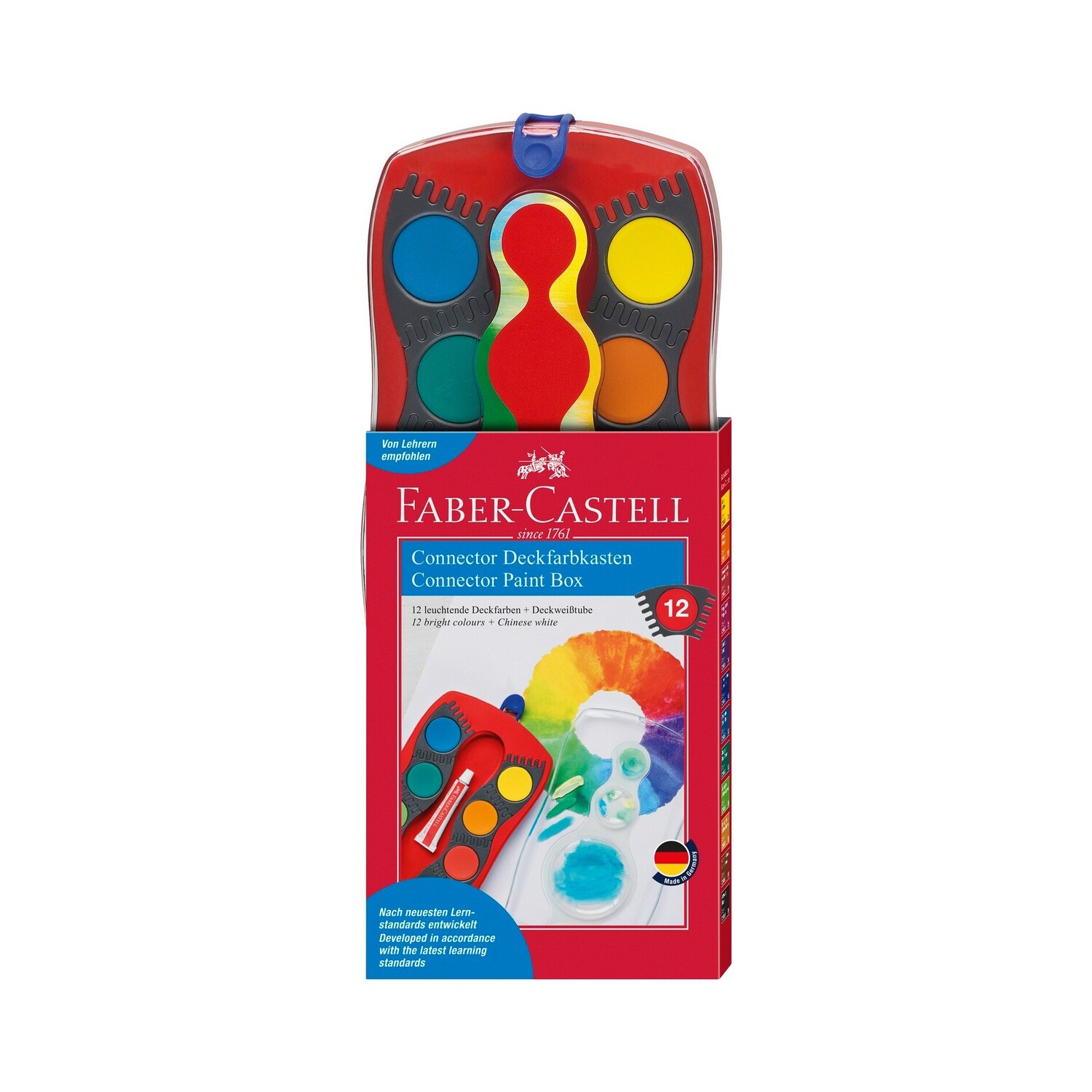 Acuarela Faber Castell Connector Paint Box 12 Colores Rojo
