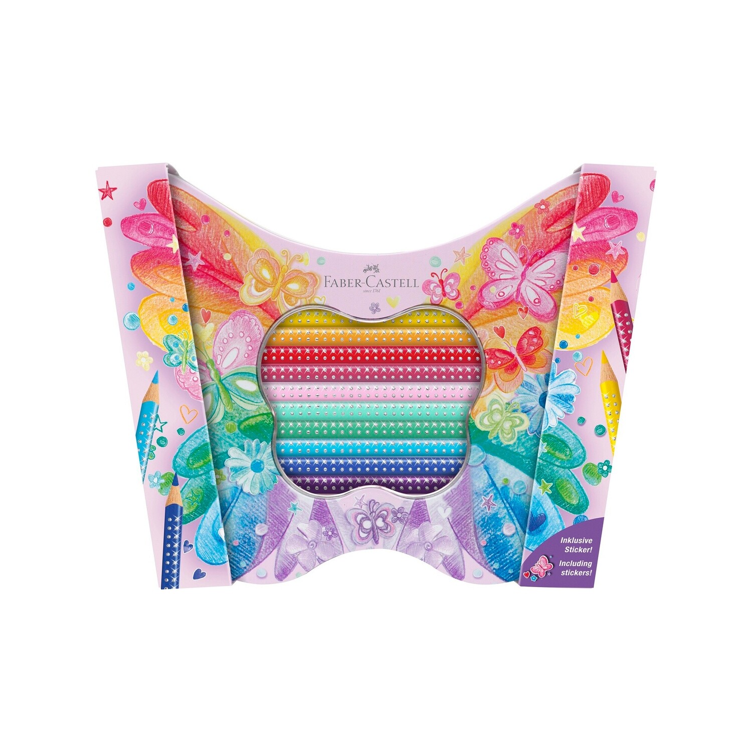 Lápiz Faber Castell Sparkle Colour Mariposa, 20 colores