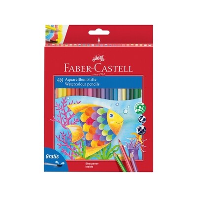 Lapiz Faber Castell Hexagonal Acuarelable 48 Colores + Pincel