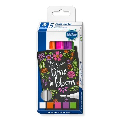 Marcador de tiza Staedtler Lumocolor Chalk Marker, 5 colores