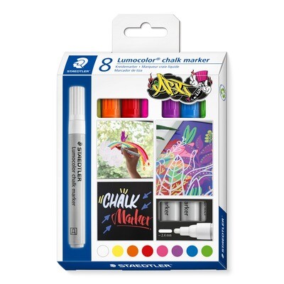 Marcador de tiza Staedtler Lumocolor Chalk Marker, 8 colores