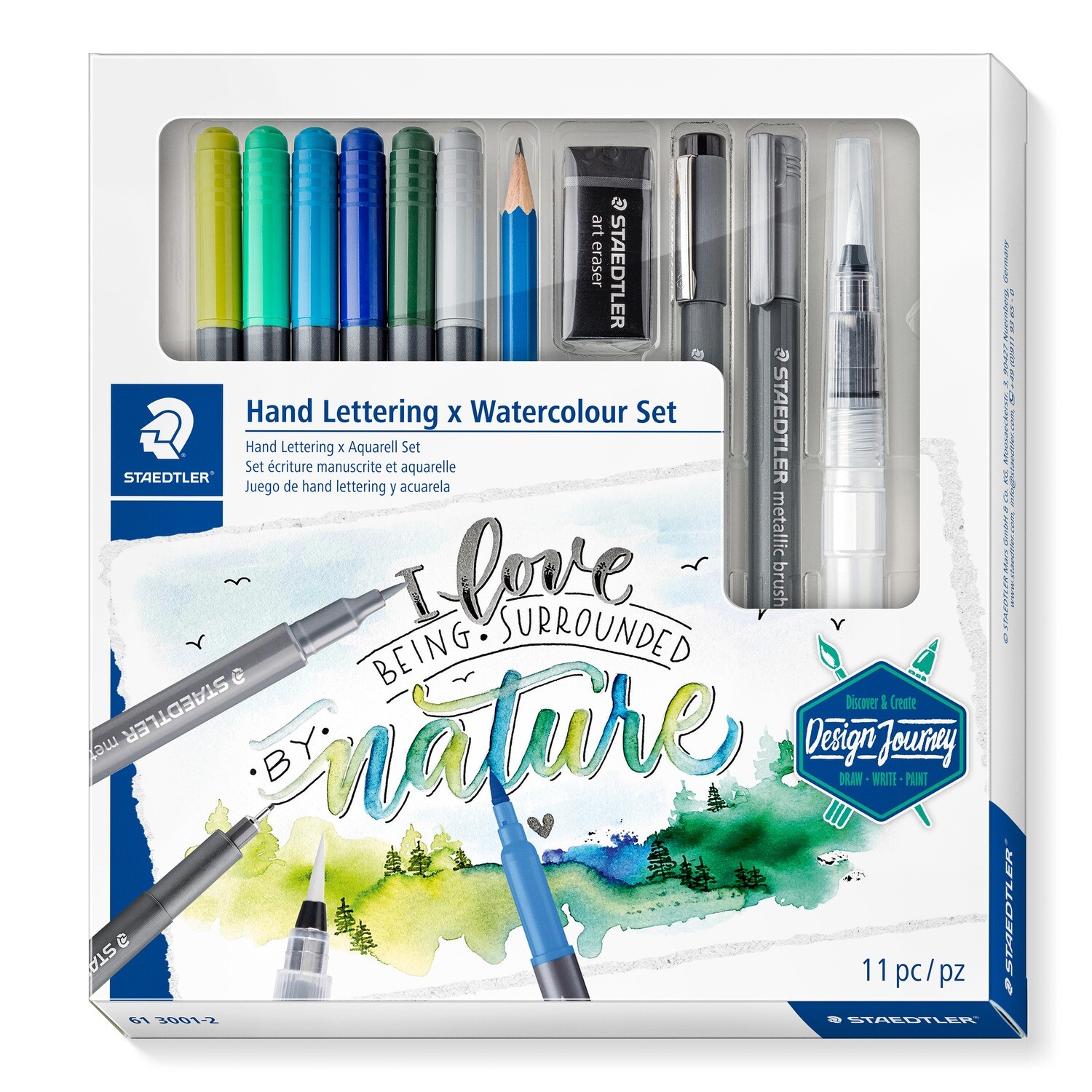 Marcador Staedtler Design Journey Hand Lettering x Watercolour Set, 11 piezas