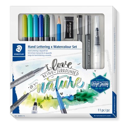 Marcador Staedtler Design Journey Hand Lettering x Watercolour Set, 11 piezas