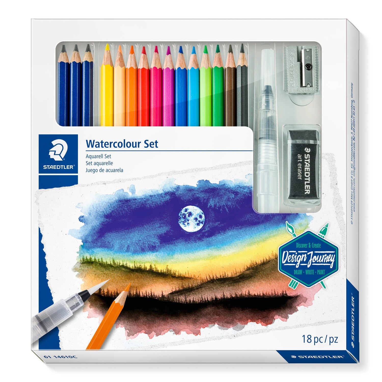 Lápiz Staedtler Design Journey Watercolour Set, 18 piezas