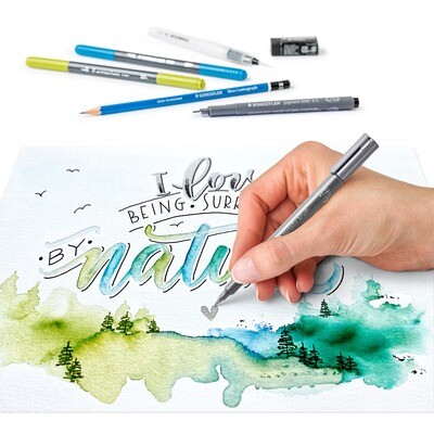 Marcador Staedtler Design Journey Hand Lettering x Watercolour Set, 11 piezas