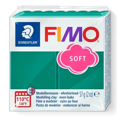 Arcilla polimerica para modelar FIMO Soft, color verde esmeralda