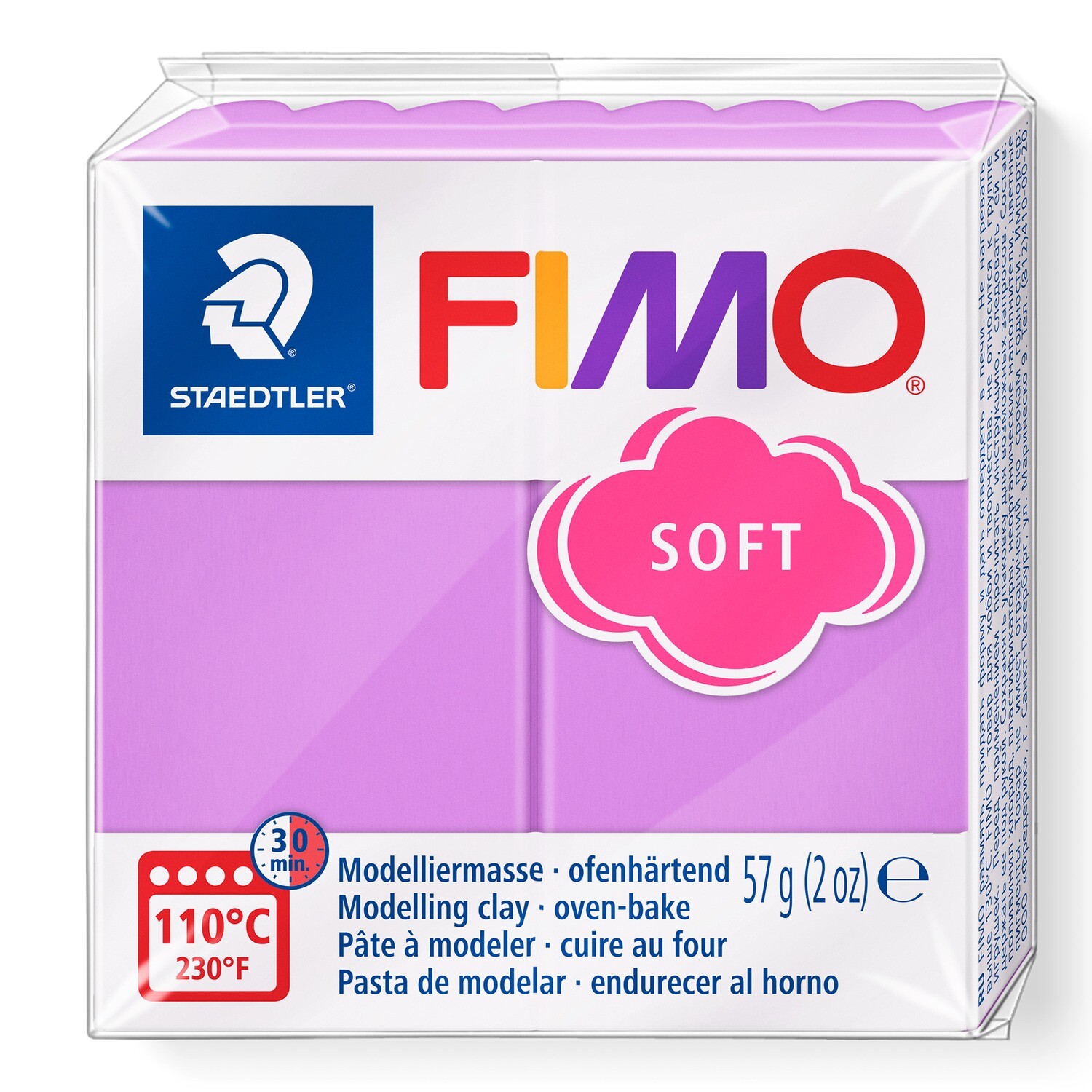 Arcilla polimerica para modelar FIMO Soft, color lavanda