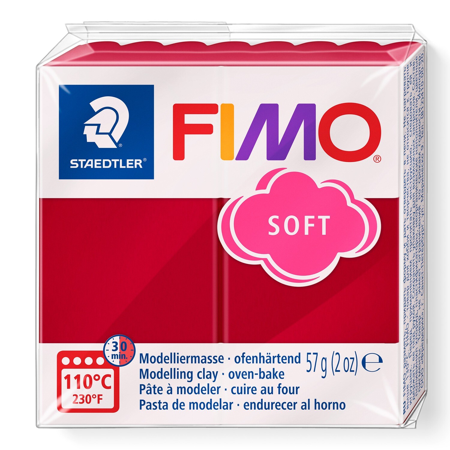 Arcilla polimerica para modelar FIMO Soft, color rojo cereza