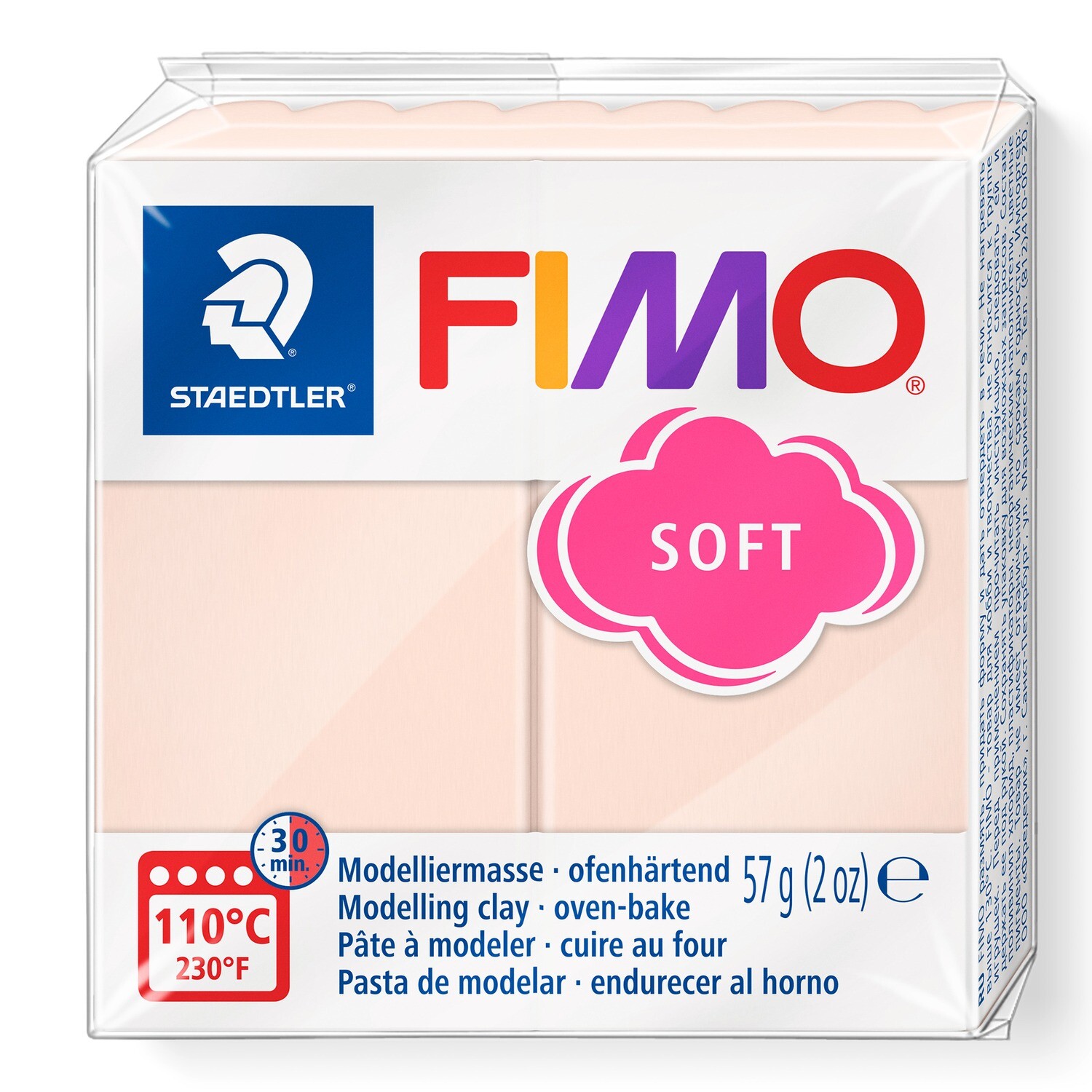 Arcilla polimerica para modelar FIMO Soft, color rosa pálido
