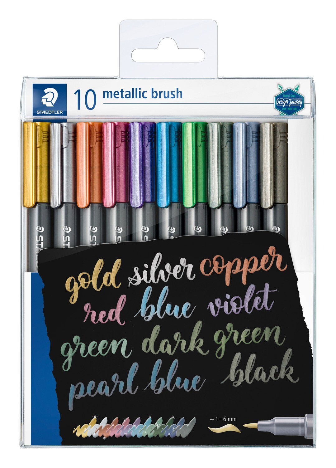 Marcador Staedtler Metallic Brush, 10 colores