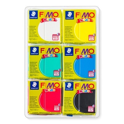 Arcilla polimerica FIMO Kids, Color Pack Basic, 6 colores