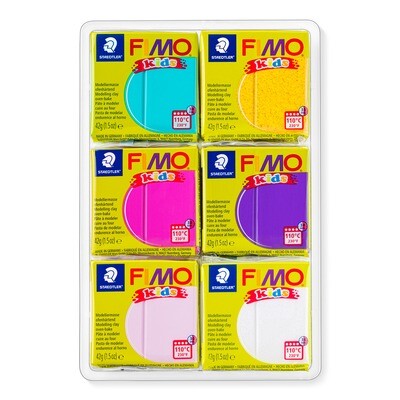 Arcilla polimerica FIMO Kids, Color Pack Fancy, 6 colores