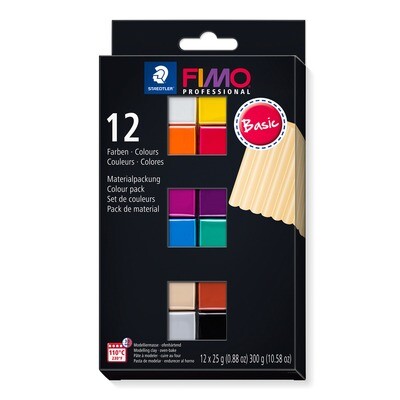Arcilla polimerica FIMO Professional Set Color Pack Basic, 12 col.