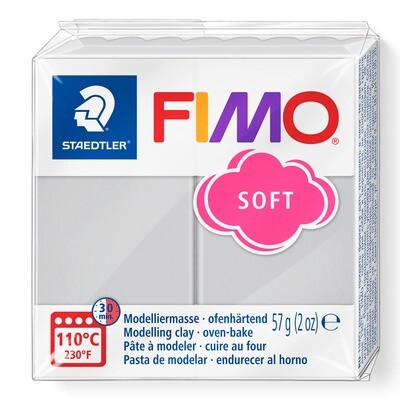 Arcilla polimerica para modelar FIMO Soft, color gris delfín
