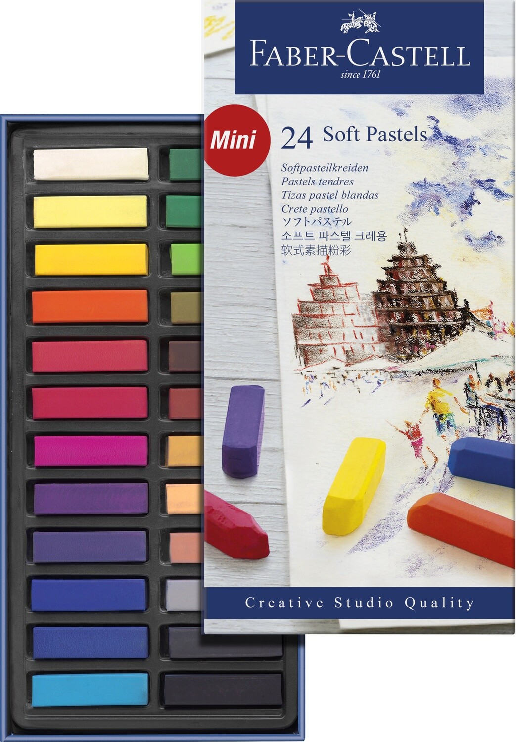Crayon Pastel Seco Faber Castell, corto, 24 colores