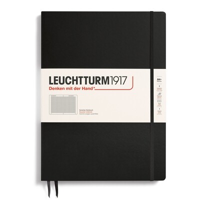 Cuaderno Leuchtturm1917 Master Slim A4+ Negro, cuadros