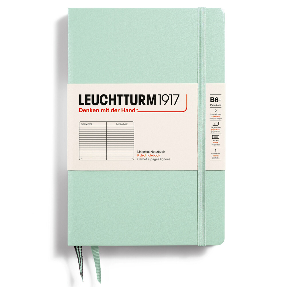 Cuaderno Leuchtturm1917 B6+, Tapa Dura, Mint Green, rayas