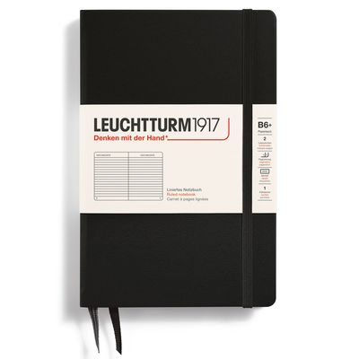 Cuaderno Leuchtturm1917 B6+, Tapa Dura, Black, rayas