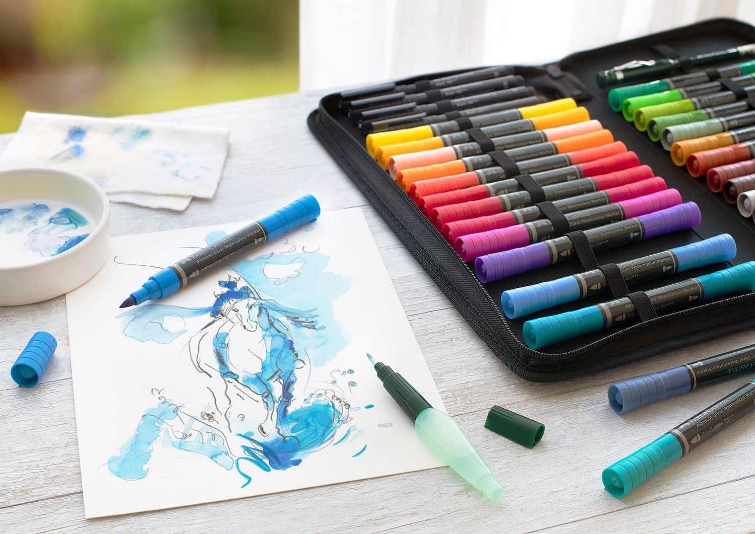 Marcador Faber Castell Albrecht Durer acuarelable, estuche con zipper