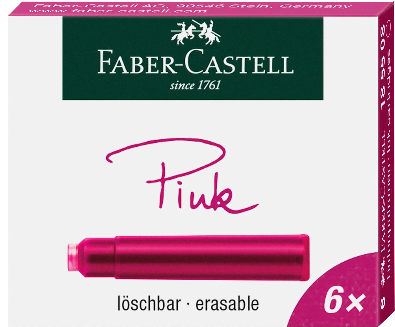 Tinta Faber-Castell Cartucho 6 Piezas Rosado