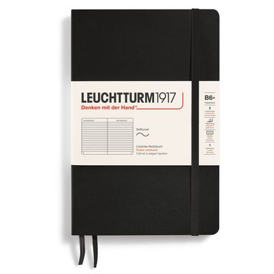 Cuaderno Leuchtturm1917 B6+ Softcover, Black, rayas