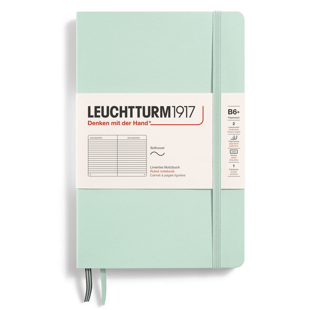 Cuaderno Leuchtturm1917 B6+ Softcover, Mint Green, rayas